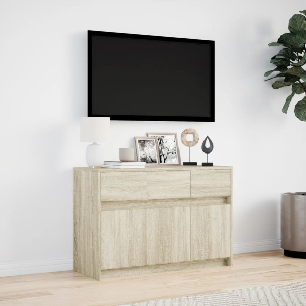 Mueble de TV LED madera de ingeniería roble Sonoma 91x34x61 cm M 4