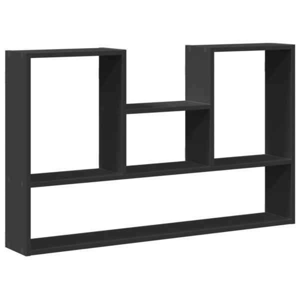 Estantería de pared madera de ingeniería negro 99x15x60 cm M 2
