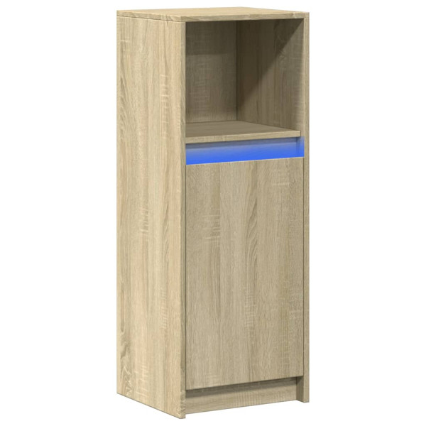 Aparador con LED madera de ingeniería roble Sonoma 38x34x100 cm M 3