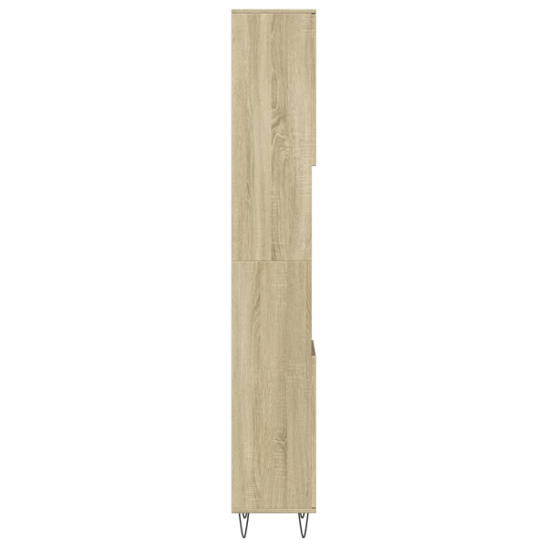 Armario de baño madera contrachapada roble Sonoma 30x30x190 cm M 5