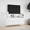 Mueble de TV de pared con luces LED blanco 130x31x45 cm 4