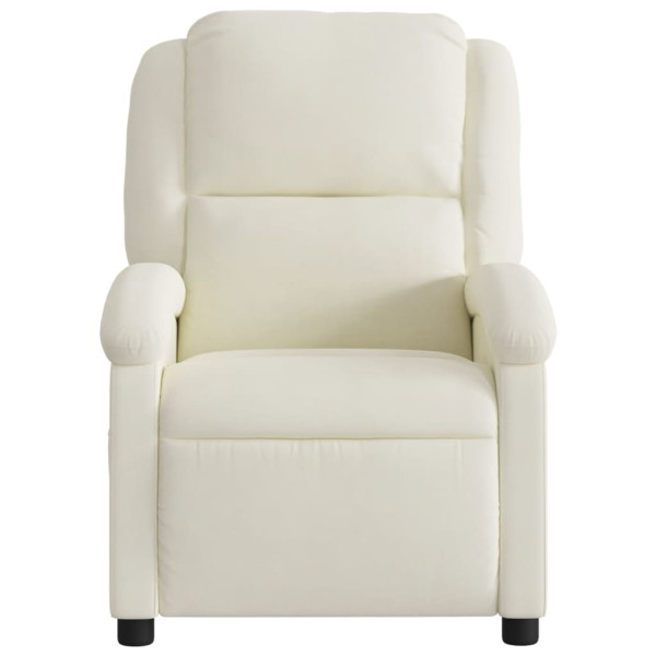 Sillón reclinable terciopelo blanco crema M 3