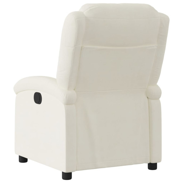 Sillón reclinable terciopelo blanco crema M 5