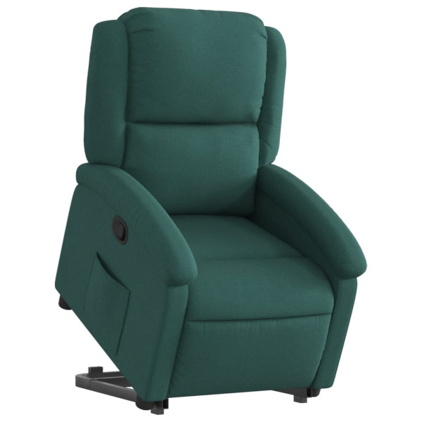 Sillón reclinable elevable tela verde oscuro M 3