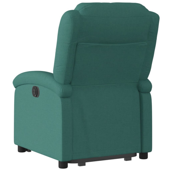 Sillón reclinable elevable tela verde oscuro M 5