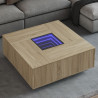 Mesa de centro luzes LED Infinity 100x100x40 cm carvalho sonoma 1