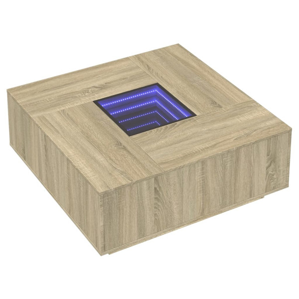 Mesa de centro con Infinity LED roble Sonoma 100x100x40 cm M 3