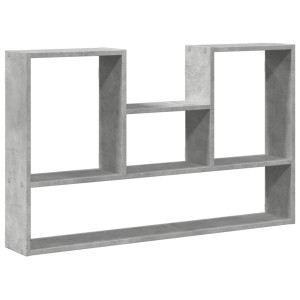 Estantería de pared madera ingeniería gris hormigón 99x15x60 cm H