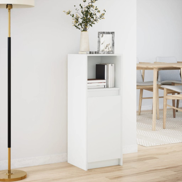 Aparador con luz LED madera de ingeniería blanco 38x34x100 cm M 4