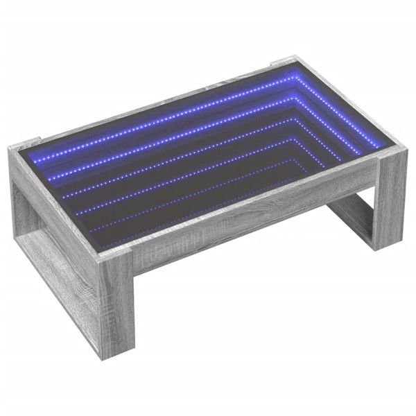 Mesa de centro con Infinity LED gris Sonoma 90x53x30 cm M 3