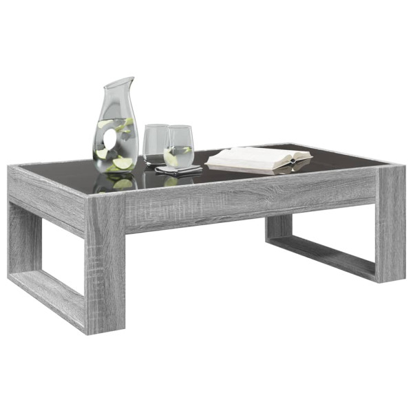 Mesa de centro con Infinity LED gris Sonoma 90x53x30 cm M 5