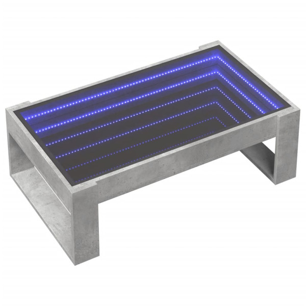 Mesa de centro con Infinity LED gris hormigón 90x53x30 cm M 3