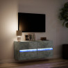Mueble de TV de pared con luces LED gris hormigón 100x31x45 cm 5