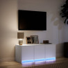 Mueble de TV con LED madera de ingeniería blanco 97x34x40 cm 5