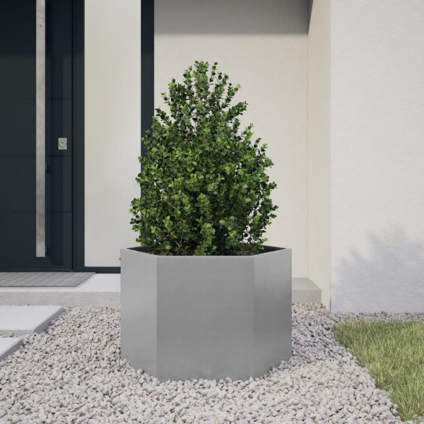 Jardinera hexagonal acero galvanizado 69x60x45 cm D