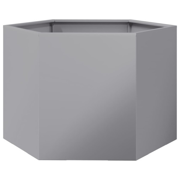 Vaso/floreira de jardim hexagonal 69x60x45 cm aço galvanizado M 2