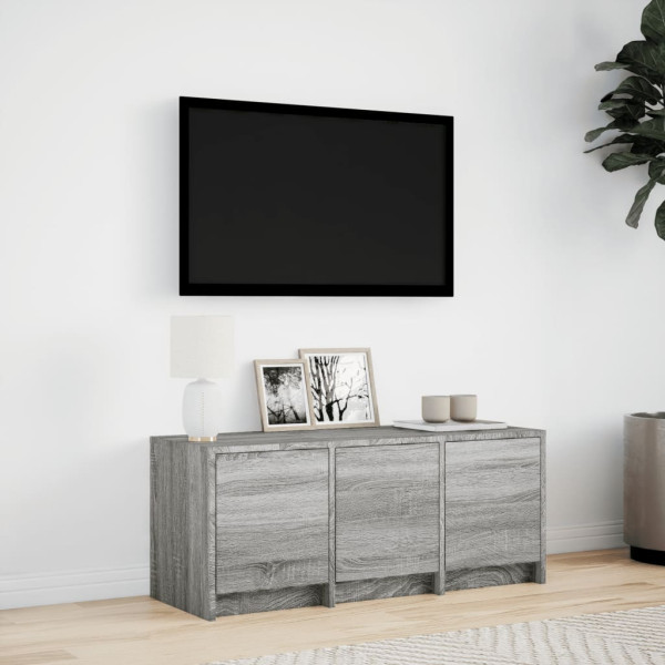 Mueble de TV con LED madera ingeniería gris Sonoma 97x34x40 cm M 4