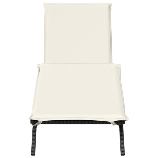 Tumbona com almofada de rattan sintética preta M 4