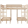 Estructura de litera triple madera de pino 140x200/70x140 cm 5