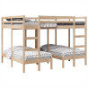 Estructura de litera triple madera de pino 140x200/70x140 cm 4