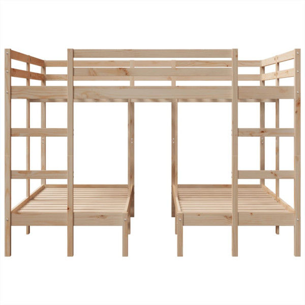 Estructura de litera triple madera de pino 140x200/70x140 cm M 5