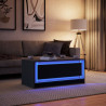 Mesa de centro con luces LED madera de ingeniería negra 4