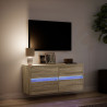 Mueble de TV de pared con luces LED roble Sonoma 100x31x45 cm 5