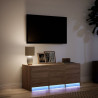 Mueble de TV LED madera ingeniería marrón roble 97x34x40 cm 5
