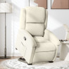 Sillón reclinable elevable terciopelo crema 1