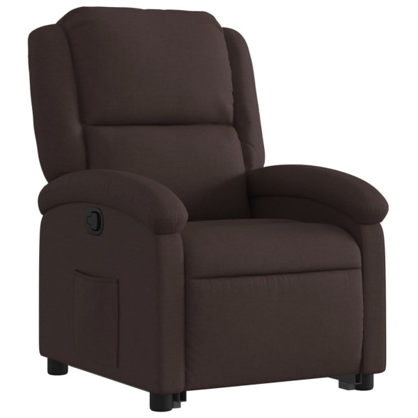 Sillón reclinable elevable tela marrón oscuro M 3