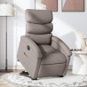 Sillón eléctrico reclinable elevable de tela gris taupe 1