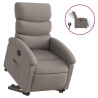 Sillón eléctrico reclinable elevable de tela gris taupe 2