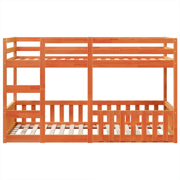 Litera de madera maciza de pino marrón cera 90x200 cm M 5