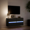 Mueble de TV de pared con luces LED negro 100x31x45 cm 5