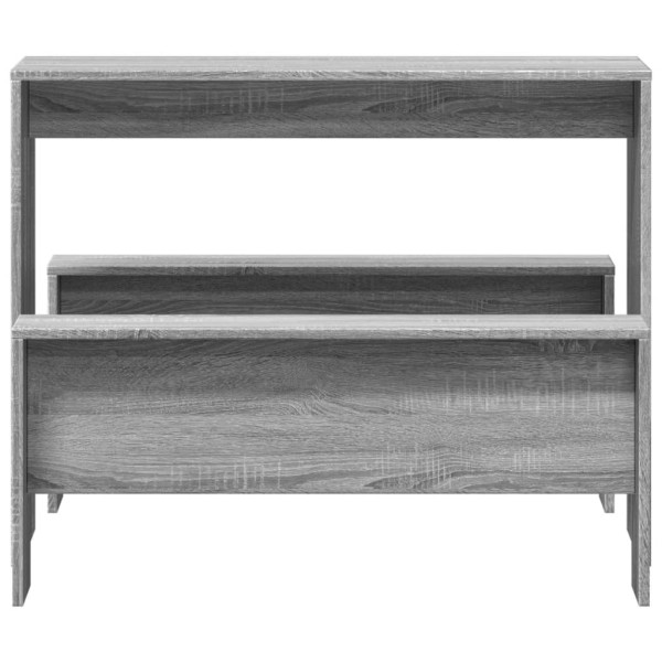 Mesa y bancos de comedor 3 piezas madera ingeniería gris Sonoma M 4