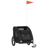 Remolque de bicicleta mascotas hierro tela Oxford negro 3