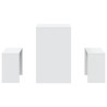 3 pcs conj. mesa de jantar e banco derivados de madeira branco 4