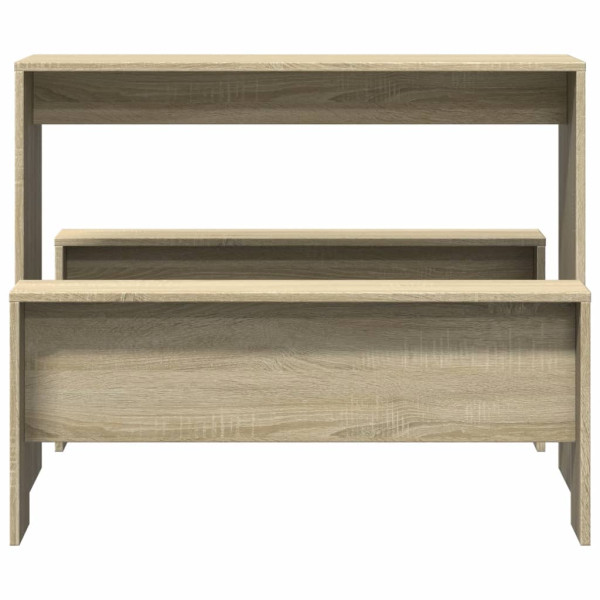 Mesa y bancos de comedor 3 pzas madera ingeniería roble Sonoma M 4