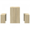 3 pcs conj. mesa jantar e banco deriv. madeira carvalho sonoma 5