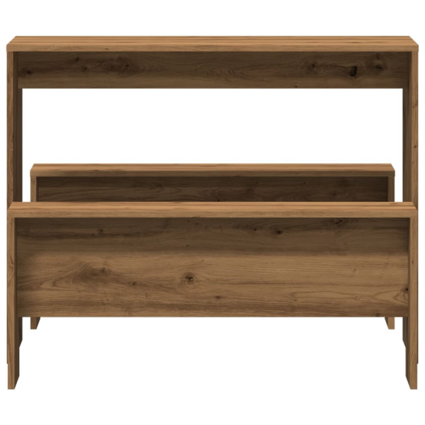 Mesa y bancos de comedor 3 pzas madera ingeniería roble atisian M 4