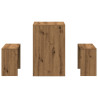 Mesa y bancos de comedor 3 pzas madera ingeniería roble atisian 5