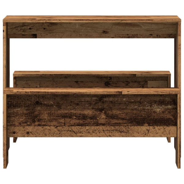 Mesa y bancos de comedor 3 pzas madera de ingeniería envejecida M 4