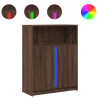 Aparador con LED madera ingeniería marrón roble 77x34x100 cm 2