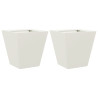 Vaso/floreira de jardim 2 pcs 30x30x30 cm aço branco 2