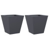 Vaso/floreira de jardim 2 pcs 30x30x30 cm aço antracite 2