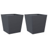 Vaso/floreira de jardim 2 pcs 40x40x40 cm aço antracite 2