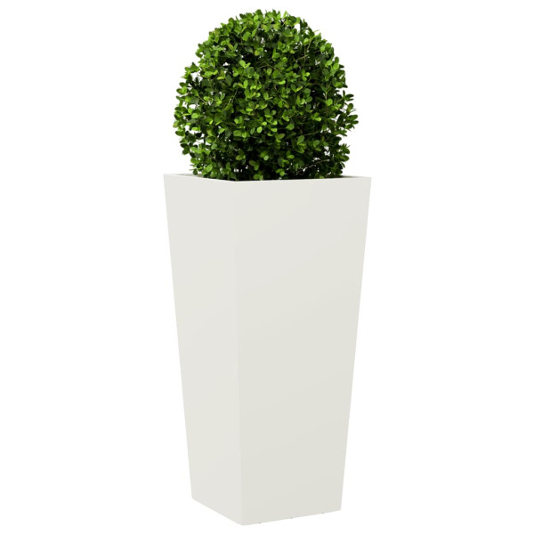 Vaso/floreira de jardim 2 pcs 35x35x75 cm aço branco M 4