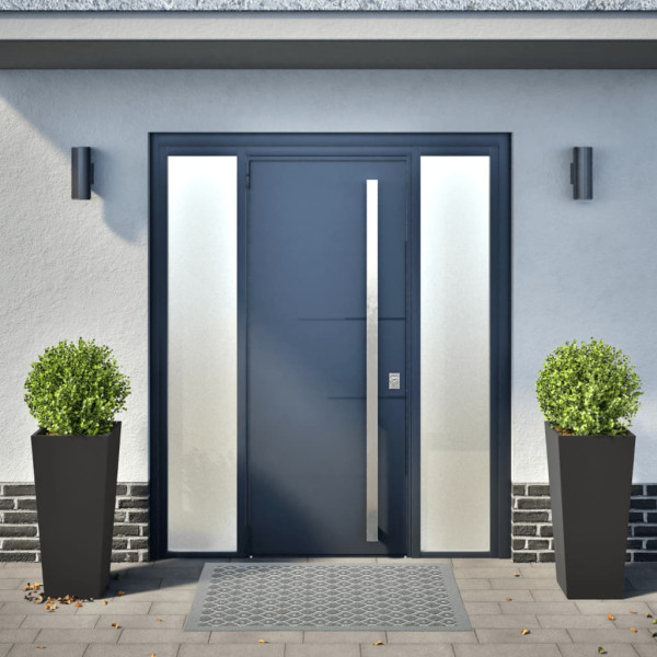 Jardineras 2 uds acero negro 35x35x75 cm M 3