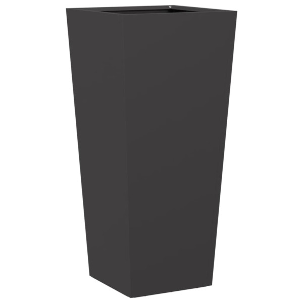 Vaso/floreira de jardim 2 pcs 35x35x75 cm aço preto M 5