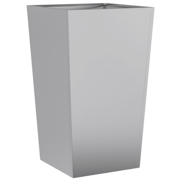 Vaso/floreira de jardim 45x45x75 cm aço galvanizado M 2
